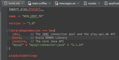 [play 2.2.1] IntelliJ IDEA 13 / Anorm 인식이 안될때.