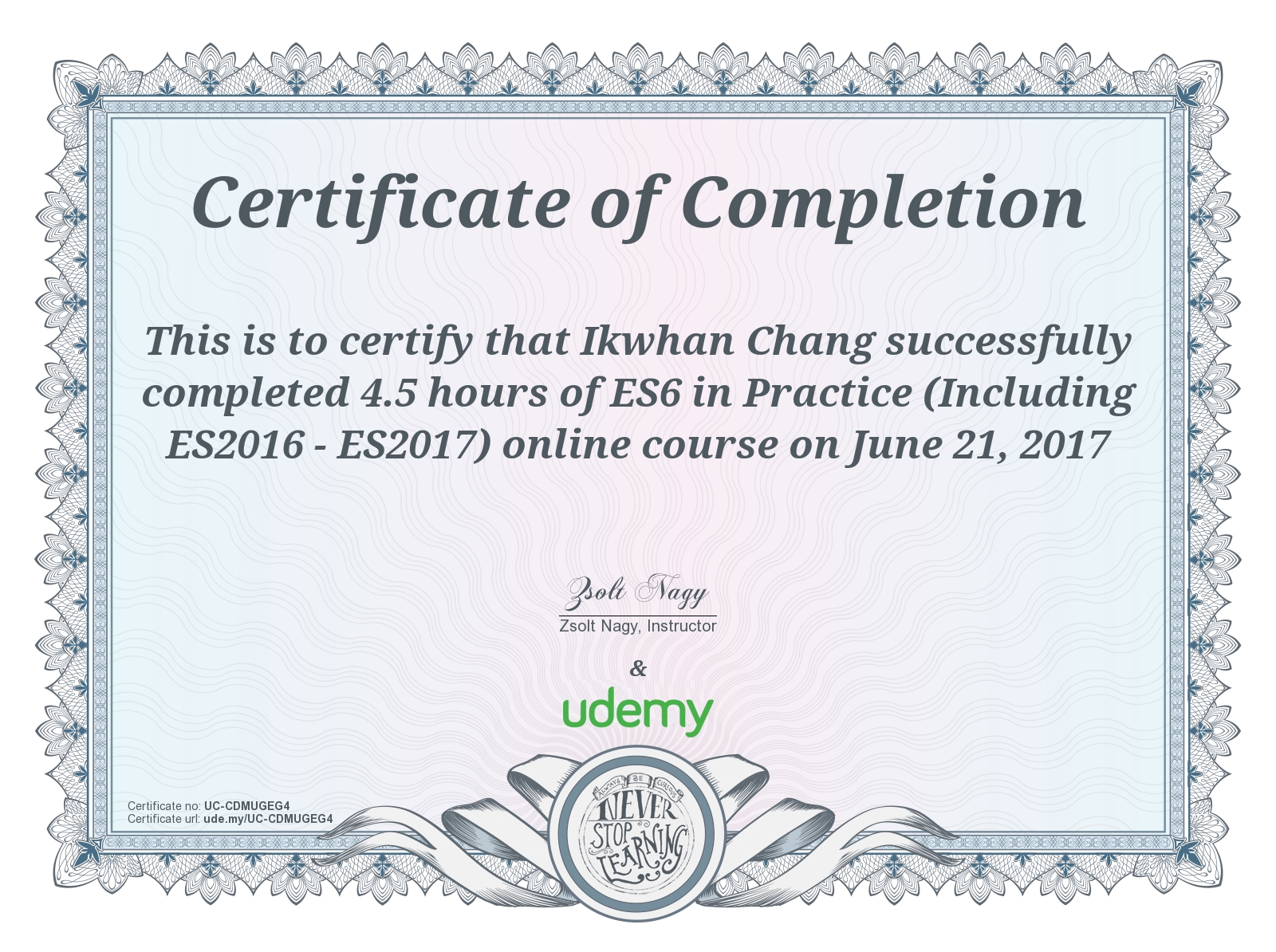[업무일지] Udemy – ES6 in Practice 완강, 강의 정리